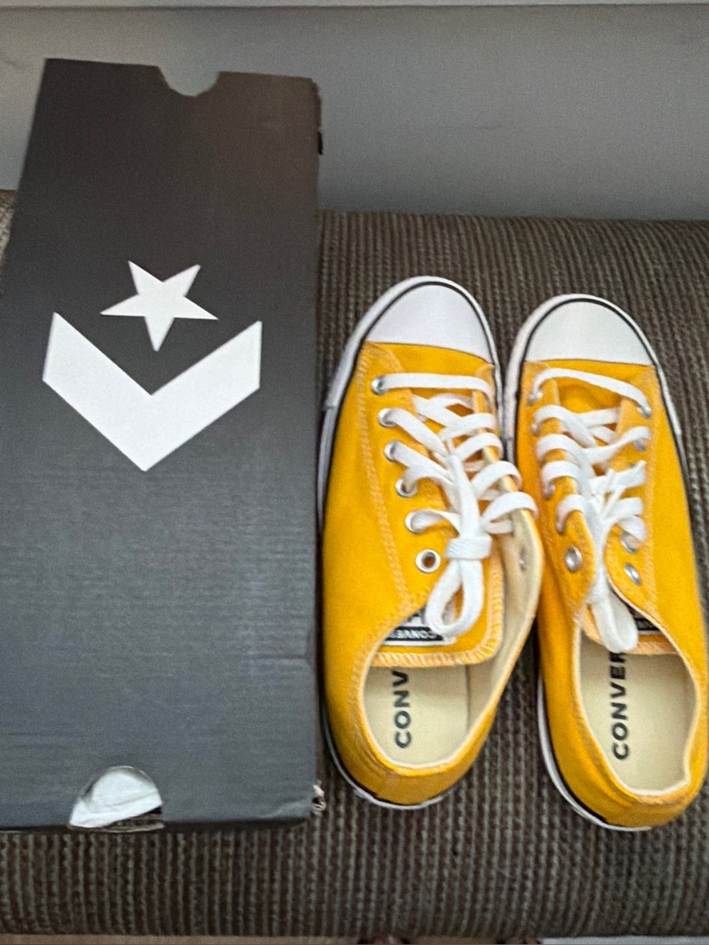 Converse Low Top Canvas Sneakers - Yellow and White - Picture 2 of 4
